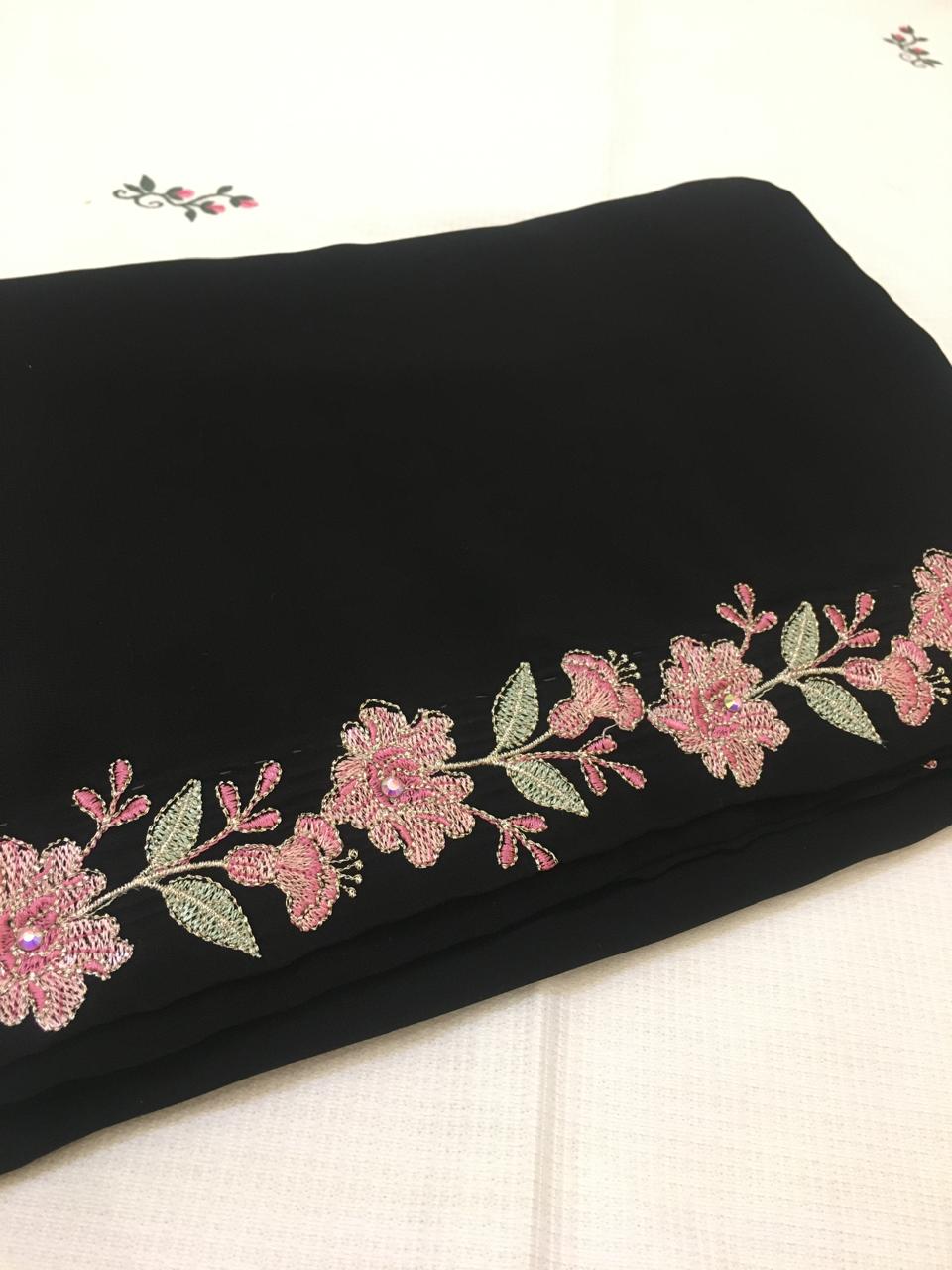 Elegant Black Irani Embriodered shawls