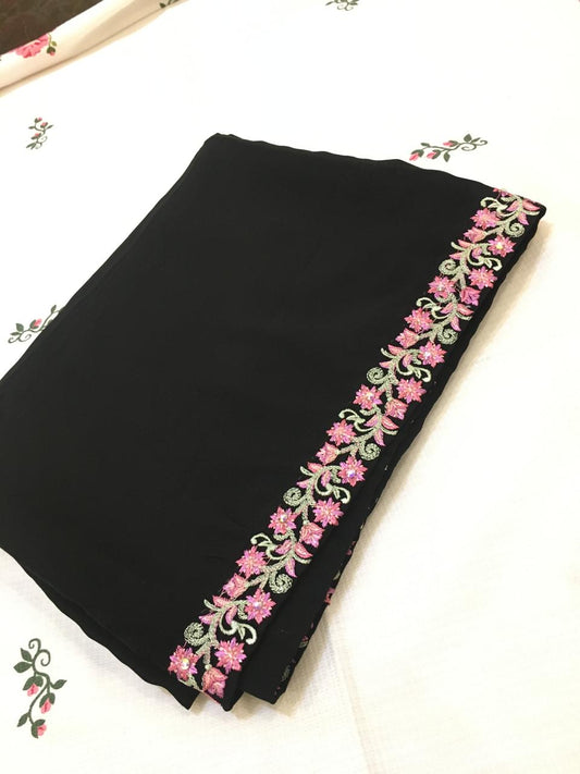 Elegant Black Irani Embriodered shawls