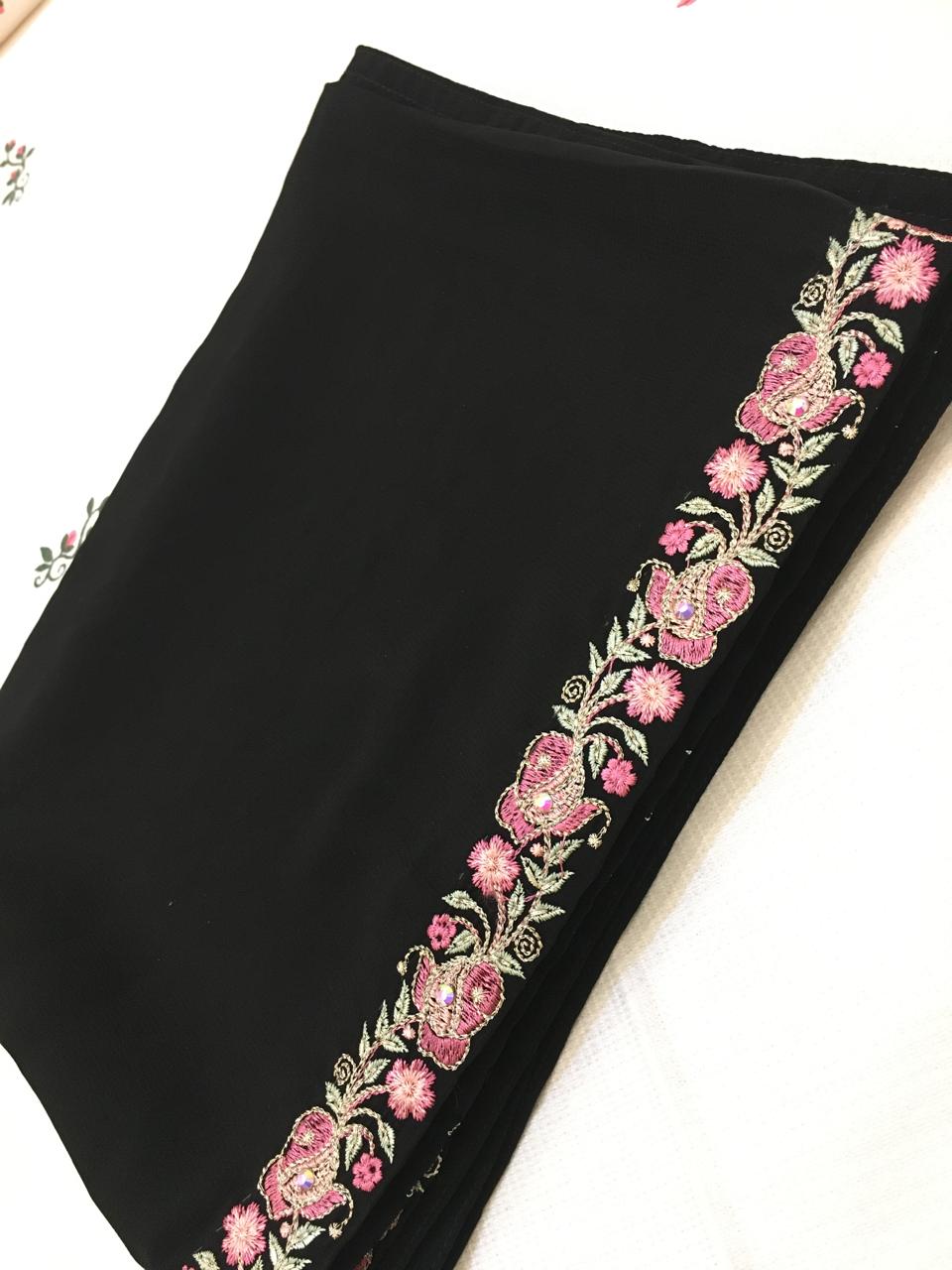 Elegant Black Irani Embriodered shawls